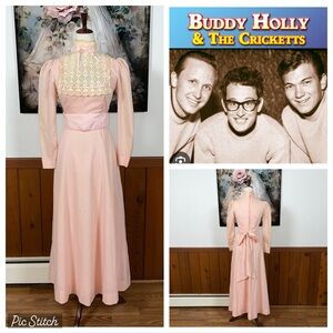 Nostalgic Vintage 1970s Kveta Sherman Oaks Swiss Dot Maxi Dress!